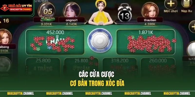 Xóc Đĩa Online 3 Các cửa cược cơ bản trong Xóc Đĩa